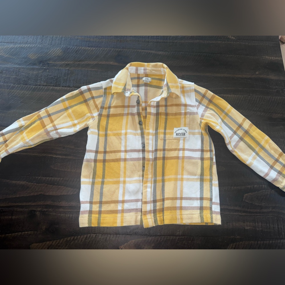 River Island Yellow and White Button Down Shirt